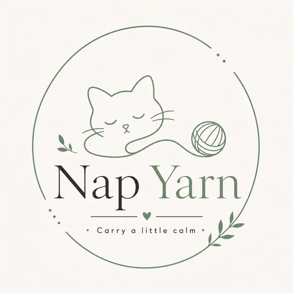 Nap Yarn logo: a sleeping line-art cat next to a ball of yarn.